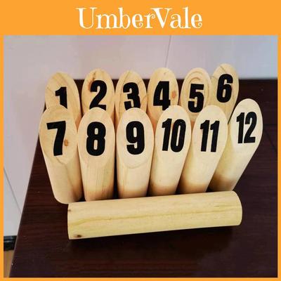 Finland Kubb Wooden Toy Outdoor Childrens Number Bowling Game For Kids