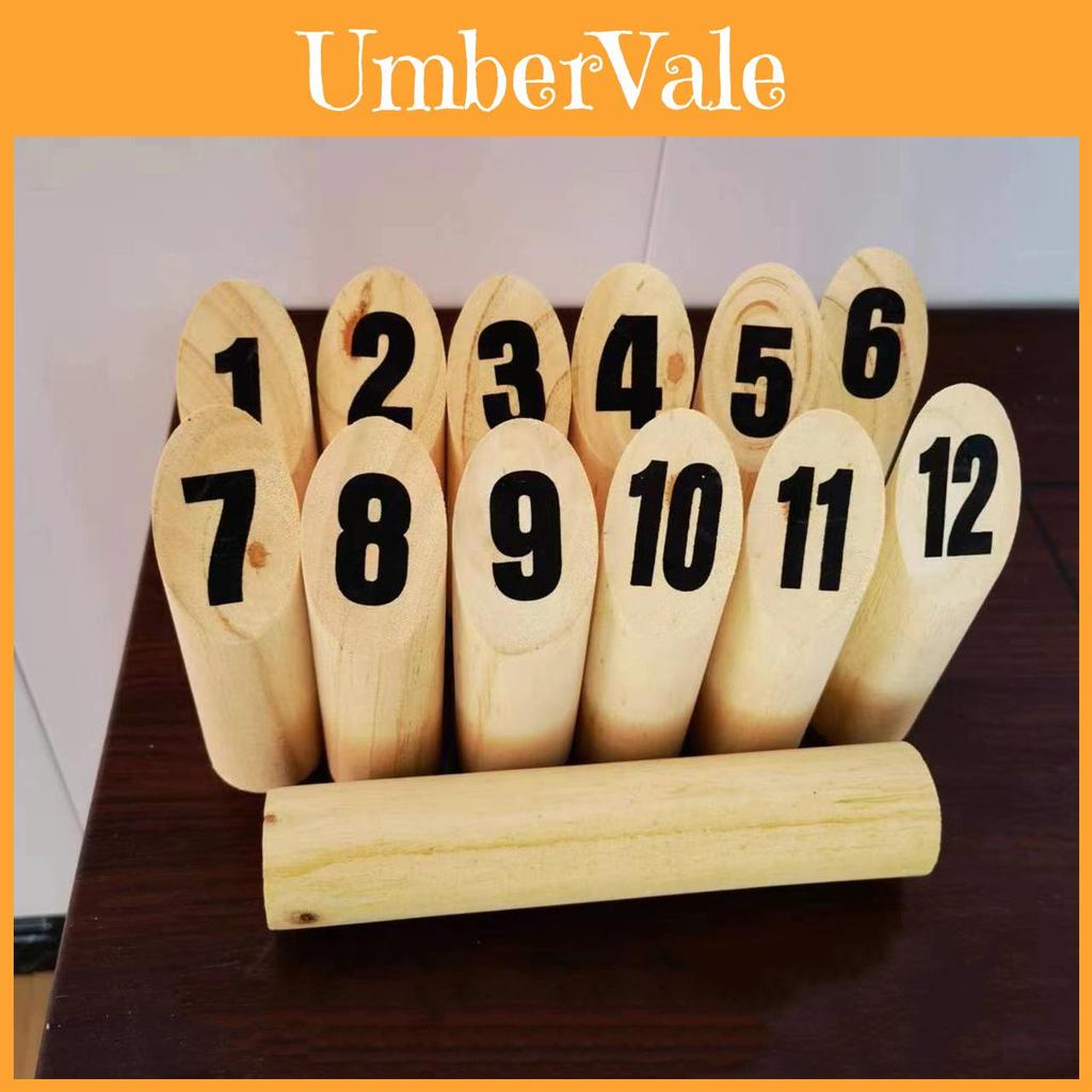 Finland Kubb Wooden Toy Outdoor Childrens Number Bowling Game For Kids
