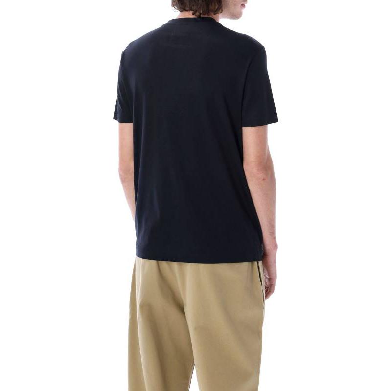Emporio Armani Fitted Solid Color Letter Print Crew Neck Short Sleeve T-Shirt Men Tops Navy-Blue 8N1TD81JUVZ0920