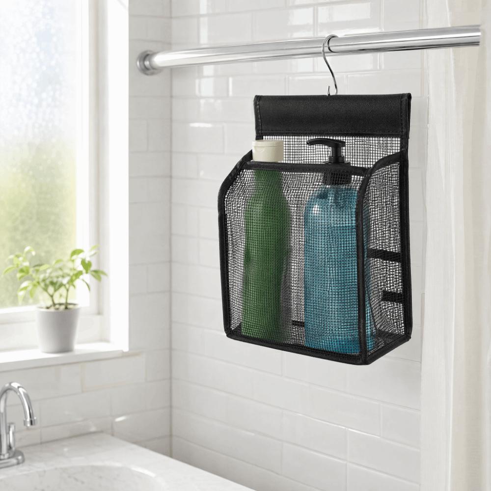 Mesh Hanging Shower Bag Large Capacity Wash Bag Bath Basket Shower Storage Basket Gym
