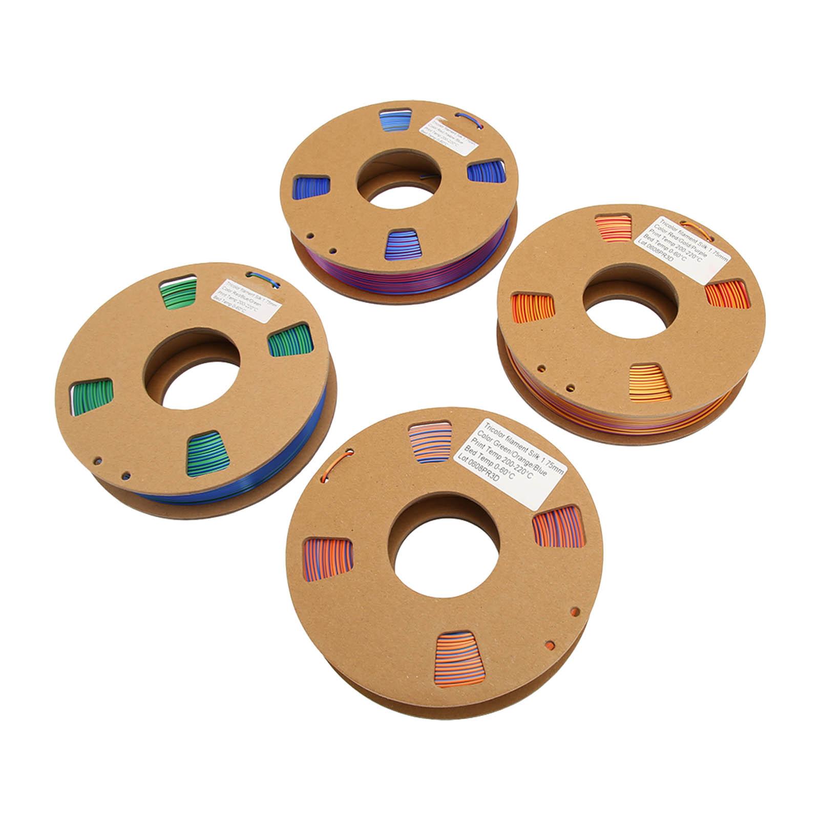 

4 шт. нити для 3D-принтера трех цветов 1,75 мм 8,8 унций чистый вес 200-220 градусов Цельсия PLA нить для