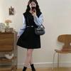 2025 Plus Size Long Sleeve Patchwork Two-Piece Slim-Fit Dress for Women