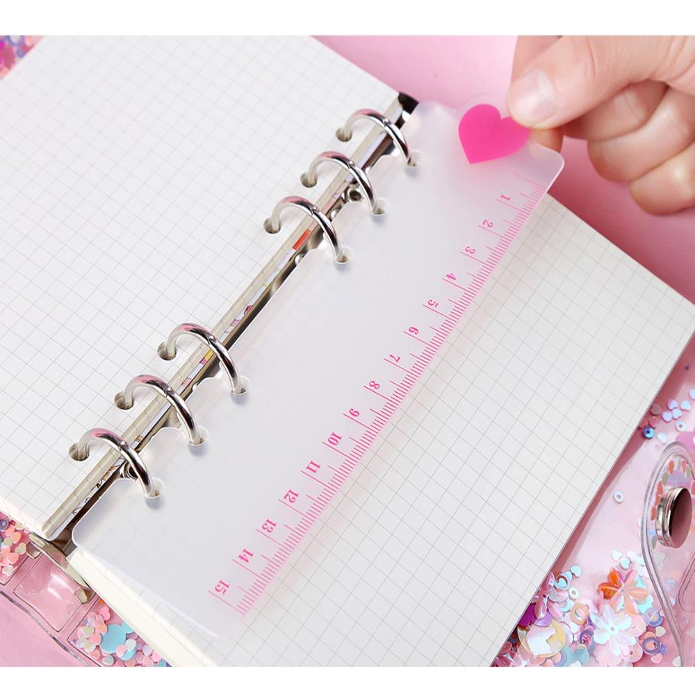 Plastics Bookmark Ruler Wear Resistant Measuring Ruler Loose Leaf Hand Ledger Ruler  Student