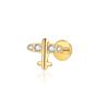 Hot Simple Fashion Unisex Titanium Alloy Gold Plated Geometric Natural Stone Cross-Border Mang Star Ear Tongue Piercing Jewelry