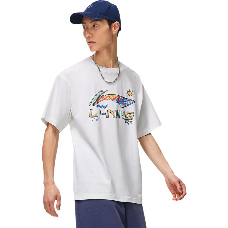 Li-Ning Fashionable Comfortable Versatile Loose Round Neck Short Sleeve T-Shirt Unisex Tops AHSV745-2