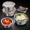 304 Stainless Steel Lunch Box Leakproof Lid Food Preservation Box Portable Storage Containers Airtight Containers Kitchen Tools