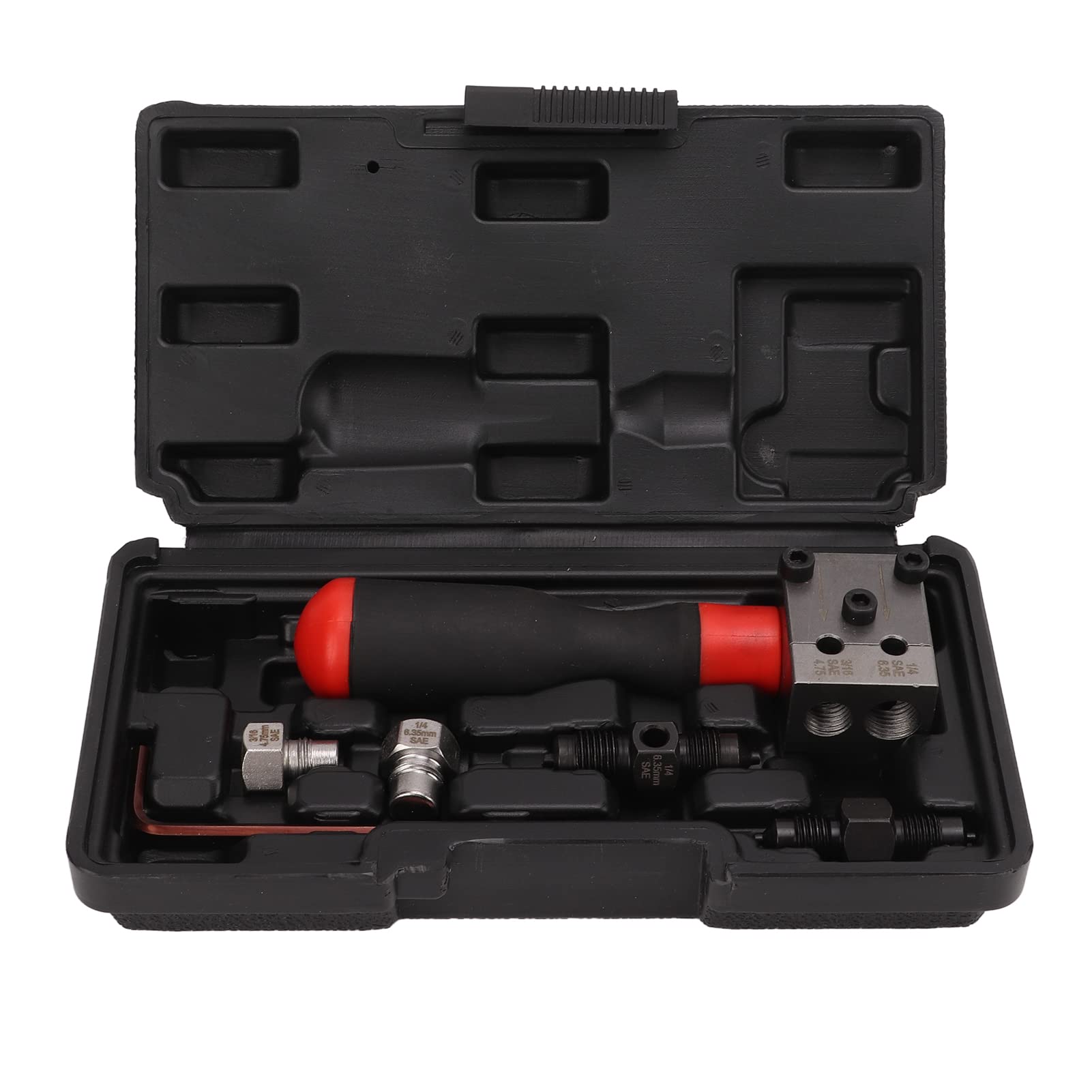 

Переходник для развальцовки тормозных трубок, 3/16 на 1/4 Одинарная/Двойная развальцовка Автомобильный ремонтный инструмент (27*17*7см)