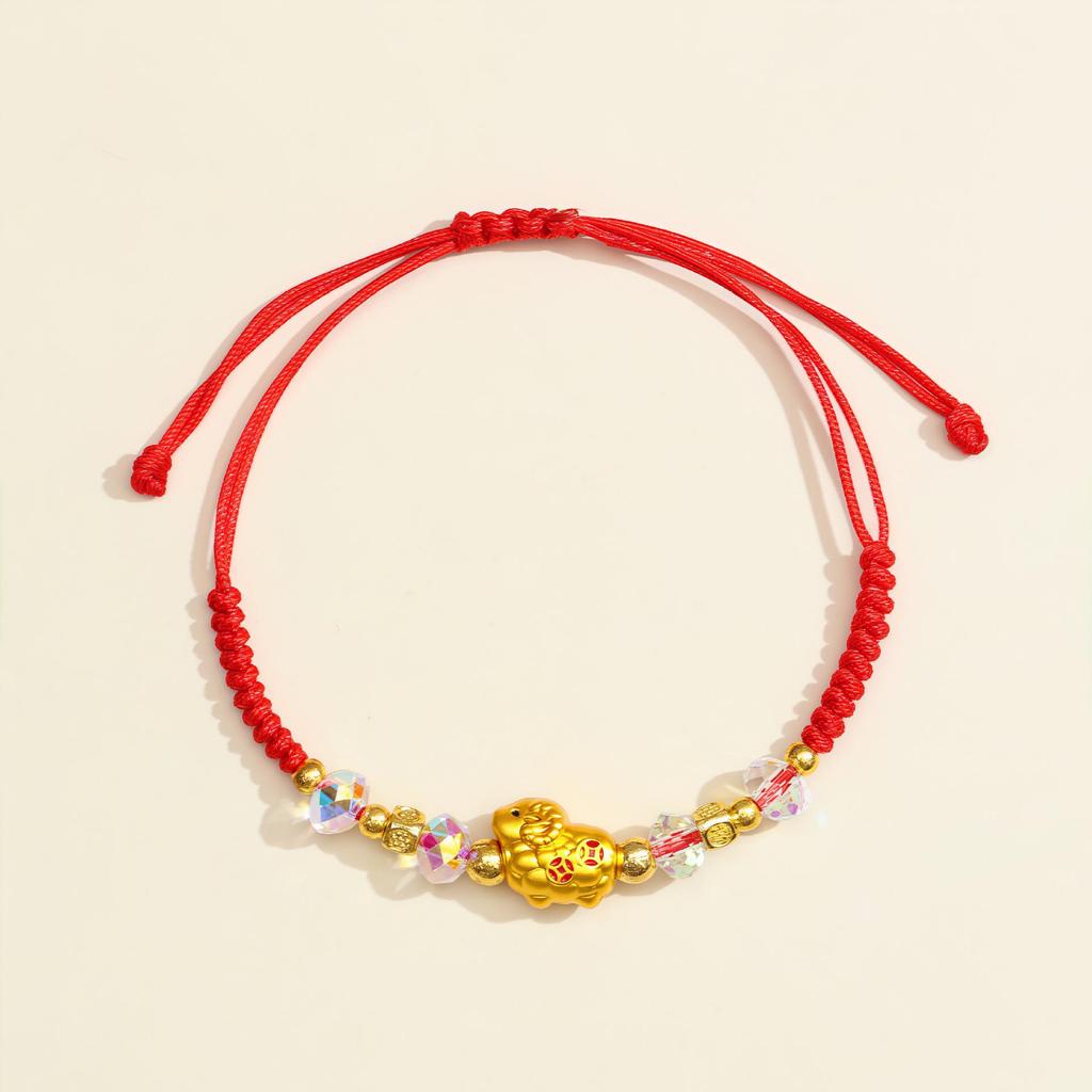 2026 Anul Zodiacal al Calului Brățară Roșie: Sfoară împletită handmade Ben Ming Nian pentru noroc