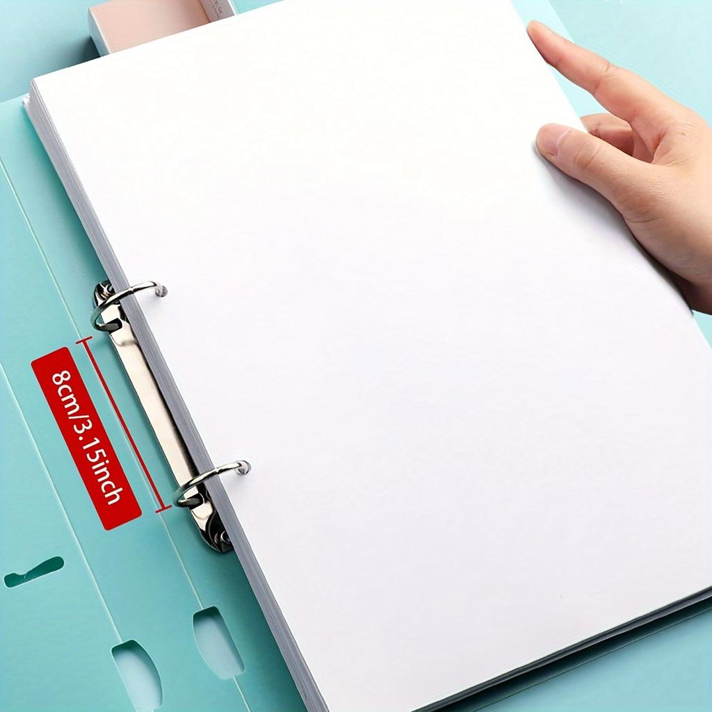 [A4 Size Durable File Folder] 1pc, A4 Size, Colorful PP Folder with 2-Hole D-Ring Binders, Plastic File Organizer, Office Supplies