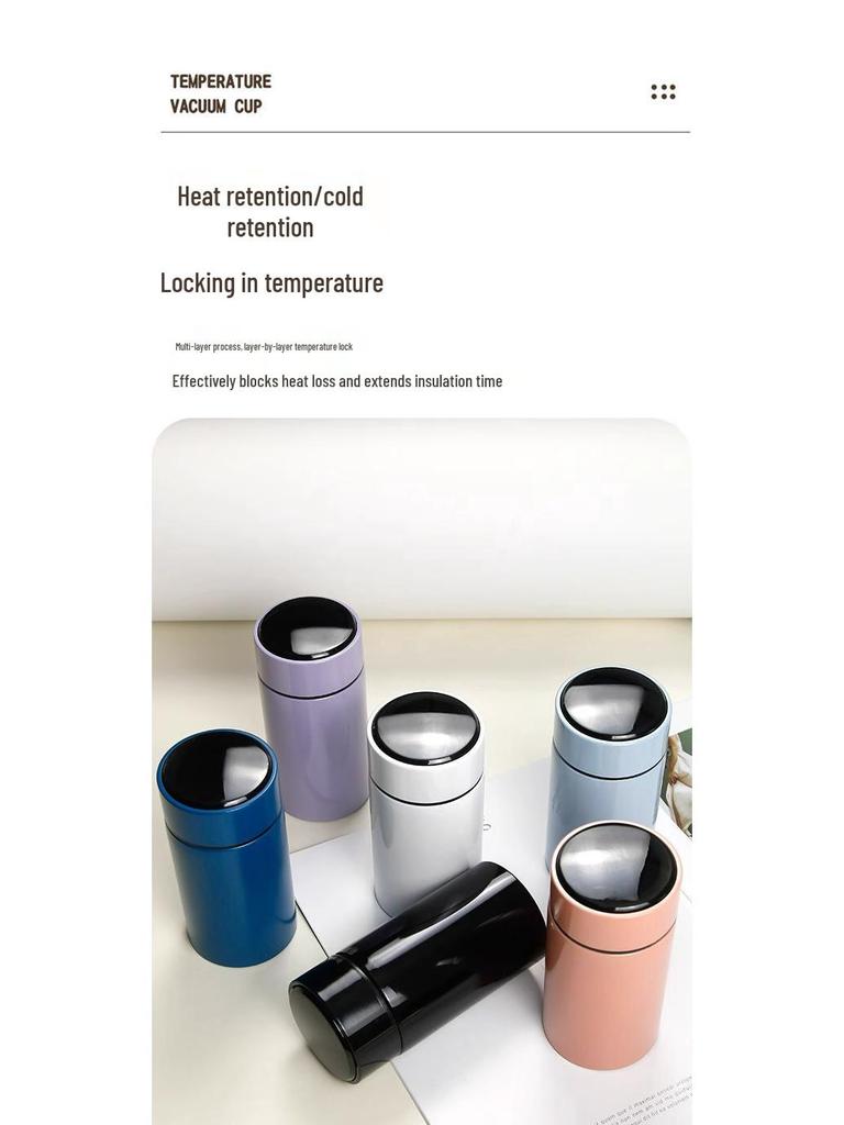 Stainless Steel Smart Temperature Display Insulated Cup for Men & Women - Portable, Pocket-Sized for Travel, Cold/Iced Water.