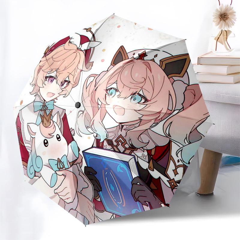 1 Stück Outdoor-Schirm mit niedlichen Anime-Charakteren - Automatisches Öffnen/Schließen, Tragbares 3-fach faltbares Design, 8-Speichen-Eisenrahmen - Perfektes Geschenk für Fans, Tr
