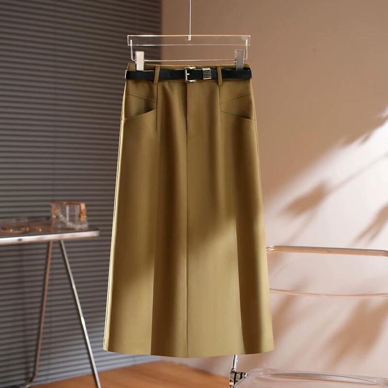 La Chapelle Women's High-Waisted A-Line Pleated Midi Skirt