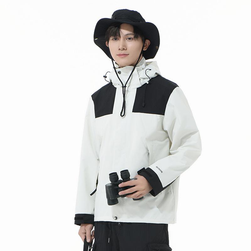 

Мужская цветная блокирующая женская штурмовая куртка, функциональная карманная куртка для спорта на открытом воздухе, унисекс, походная куртка 2XL слоновая кость