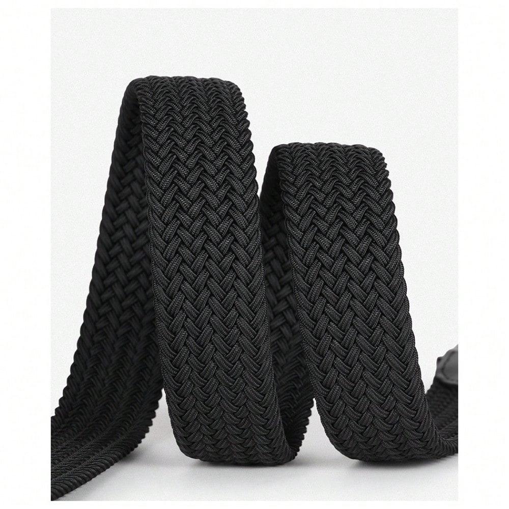 Men's Elastic Woven Belt, Non-porous Elastic Belt, Casual Buckle Belt