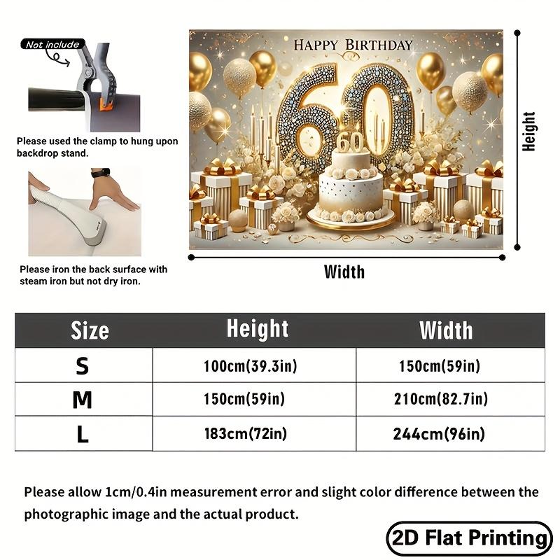 1 60th Birthday Photography Background - Gold and White Party Decoration Shining Crystal Decoration Birthday Party Decoration