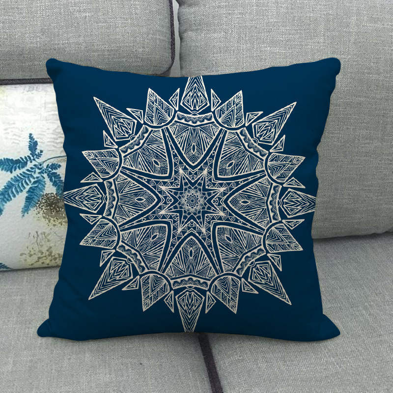 Nordic Bohemian Floral Pattern Digital Printing Short Plush Pillow Covers For Car Sofa Office Cushion Cover Home Goods
