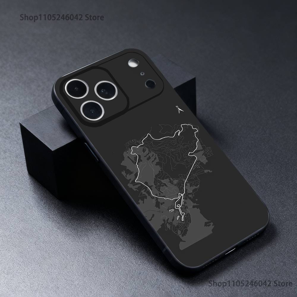 Nurburgring Sport Car Black Soft Cover Phone Case For iPhone 17,16,15,14,13,12,11,Pro,XS,Max,XR,Plus,E,SE4,Mini