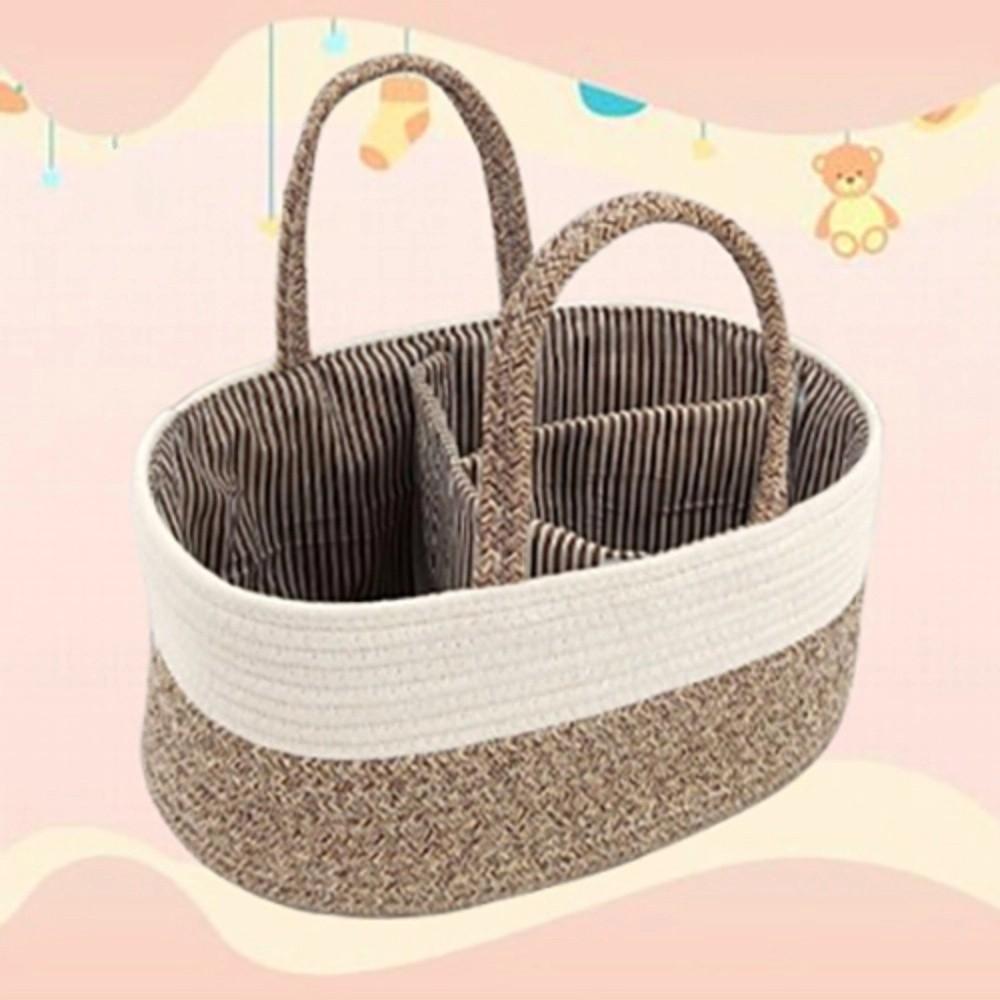 

Hand-Held Diaper Storage Basket Convenient Baby Diaper Bag Daily Use Nappy Bag Picnic кофейный