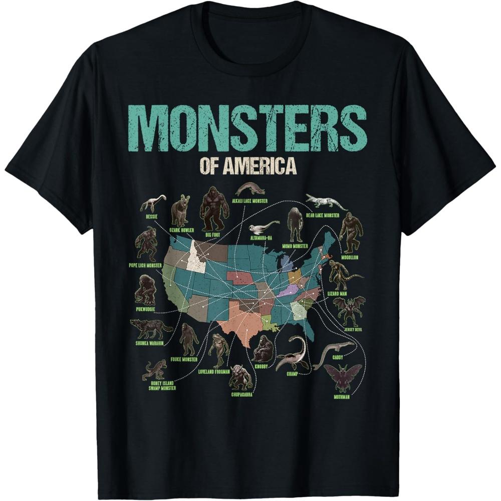 Monsters America Local Cryptid States Creatures Cryptid T Shirt S чёрный