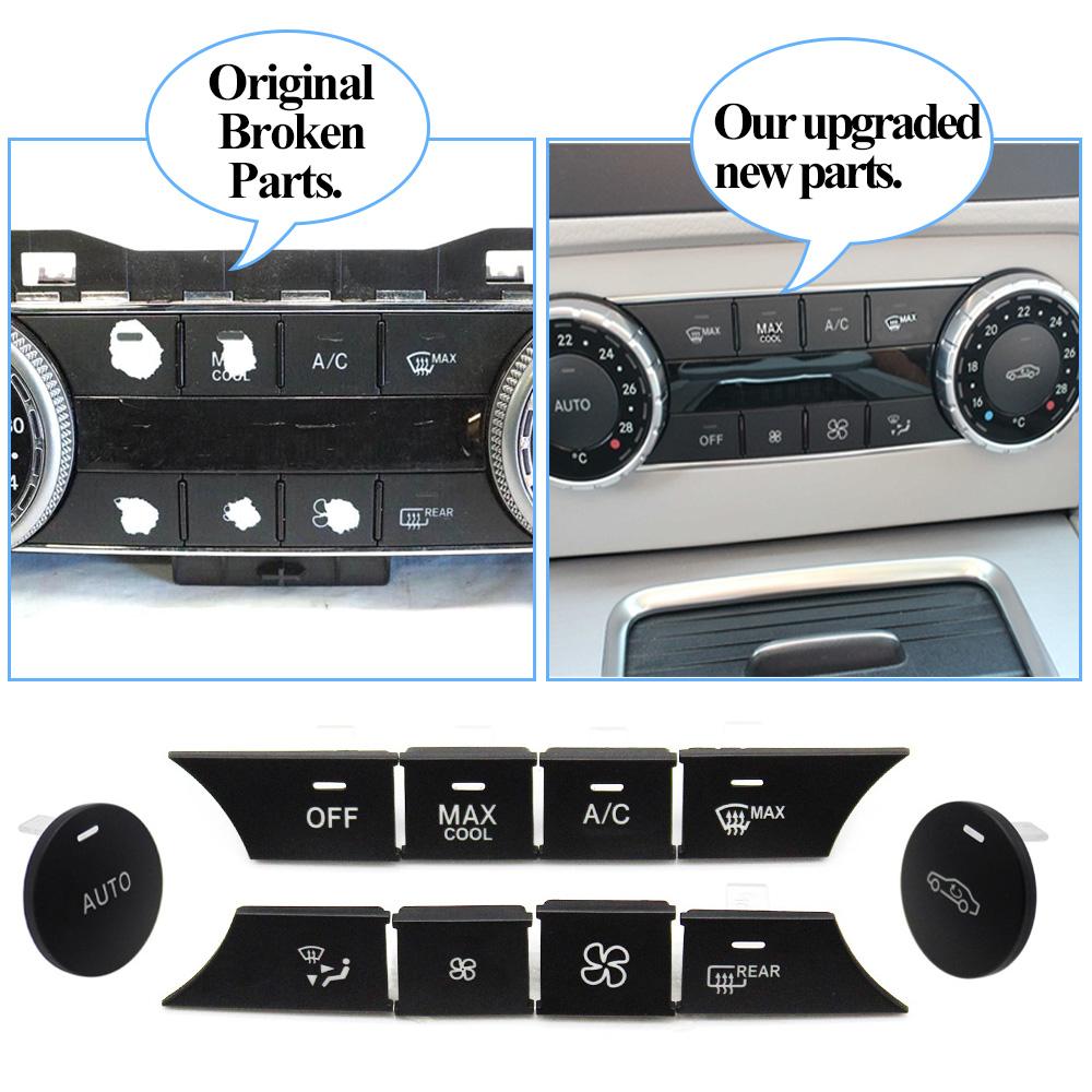 Mercedes Benz C GLK Sınıfı W204 X204 C180 C200 İçin Araba Gösterge Paneli Klima Rüzgar Hacmi Isıtıcı İklim Kontrolü AC Düğmesi