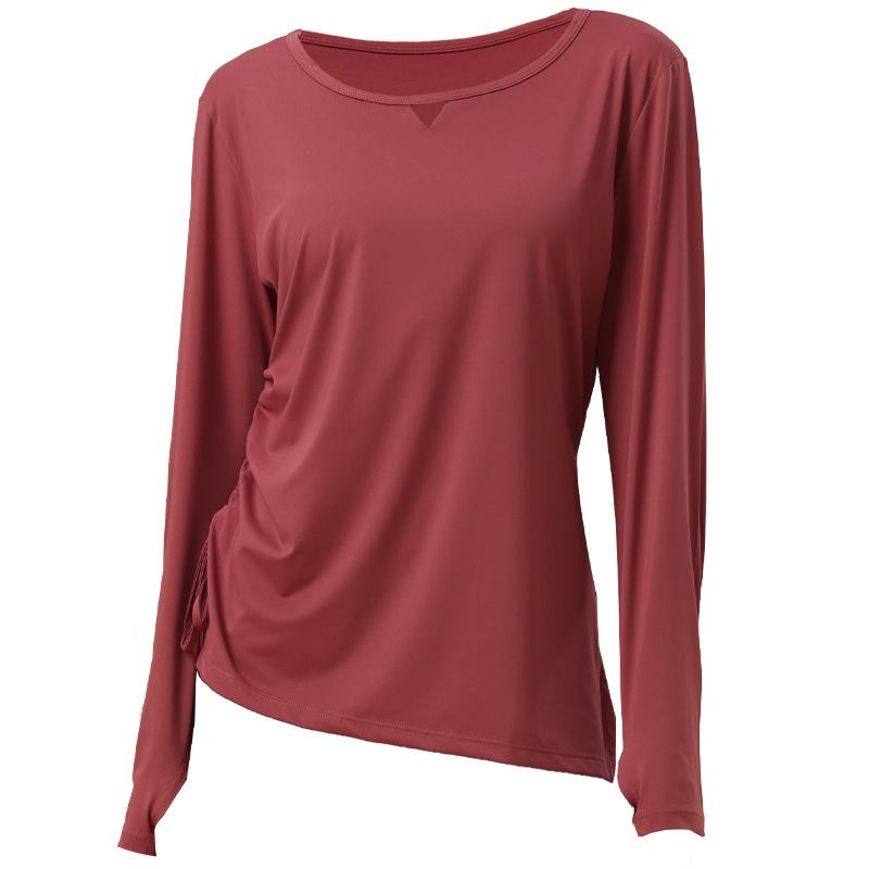Women's Plus Size Long Sleeve Sports Top - Autumn Slimming, Breathable Yoga & Running T-shirt