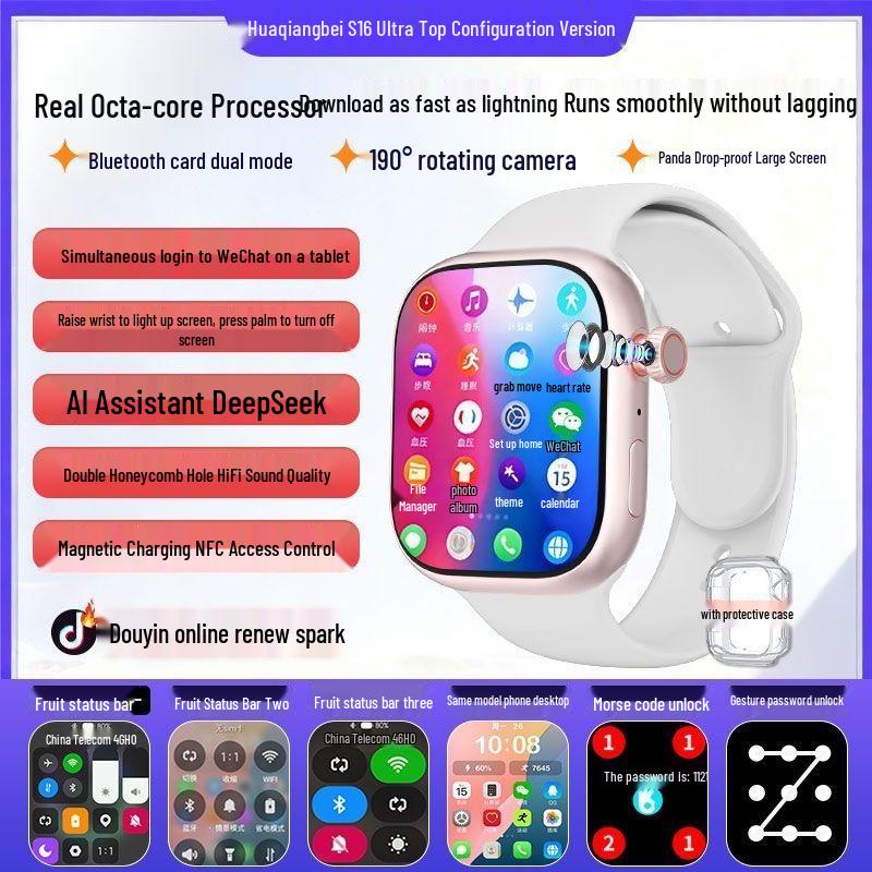 5G Dual System Smartwatch with Card Slot, Touchscreen & Rotating Camera