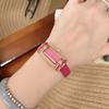 Ankola Red Belt Women'S Watch Macaron Long Oval Three-Dimensional Small Gold Bar Watch