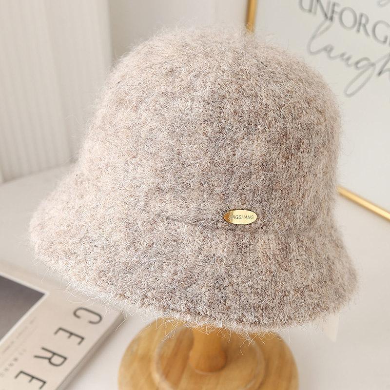 New Cashmere Blended Autumn and Winter Versatile Bucket Hat, Age Reduction, Small Face, Comfortable Temperament Bucket Hat