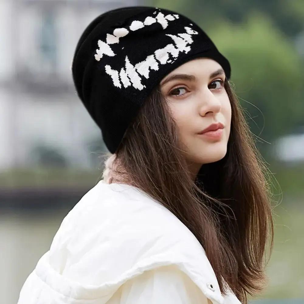 Fashion Y2k Streetwear Women Hat Pullover Warm Knitting Hat Hip Hop Beanies Hats