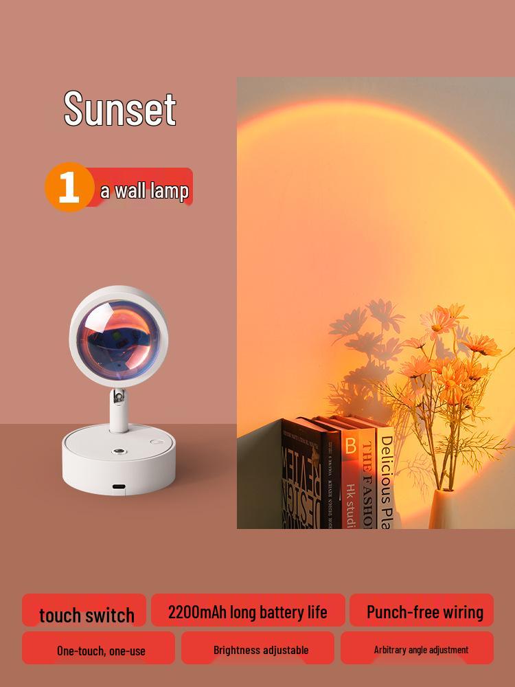 Wireless Rechargeable Wall Spotlight with Remote Control - Sunset Ambiance Lighting, Long Battery Life, No Wiring Needed