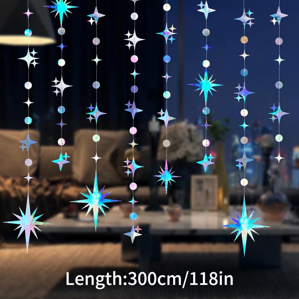 

1 упаковка креативных подвесных украшений в виде звезд и цветов для дня рождения, романтической свадьбы, декора комнаты, сверкающих акцентов для дома