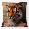 Oriental Style Animals Portraits Tiger Leopard Lion Cushion Cover Sofa Decorative Pillow Case