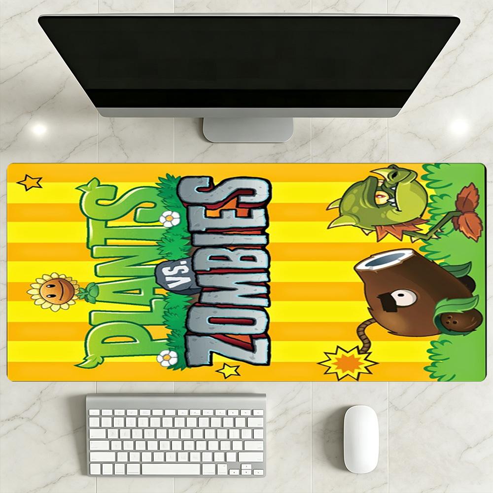 Plants Vs. Zombies Large Mouse Pad Keyboard Pad Desktop Mouse Pad Non-Slip Rubber Base Office Desk Accessory