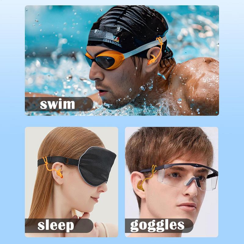 Silikon-Ohrstöpsel zum Schwimmen Lärmreduzierung Schwimm-Ohrstöpsel Wasser-Ohrstöpsel Wiederverwendbar Mit Lanyard Schlaf-Ohrstöpsel Schwimm
