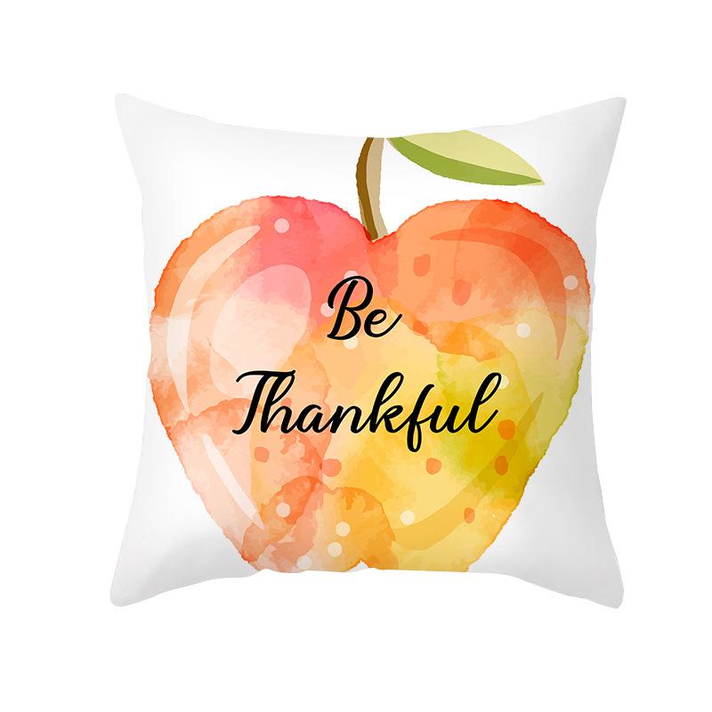 Autumn Harvest Thanksgiving Cushion Cover New Arrival Turkey Pumpkin Peach Skin Printed Cushion