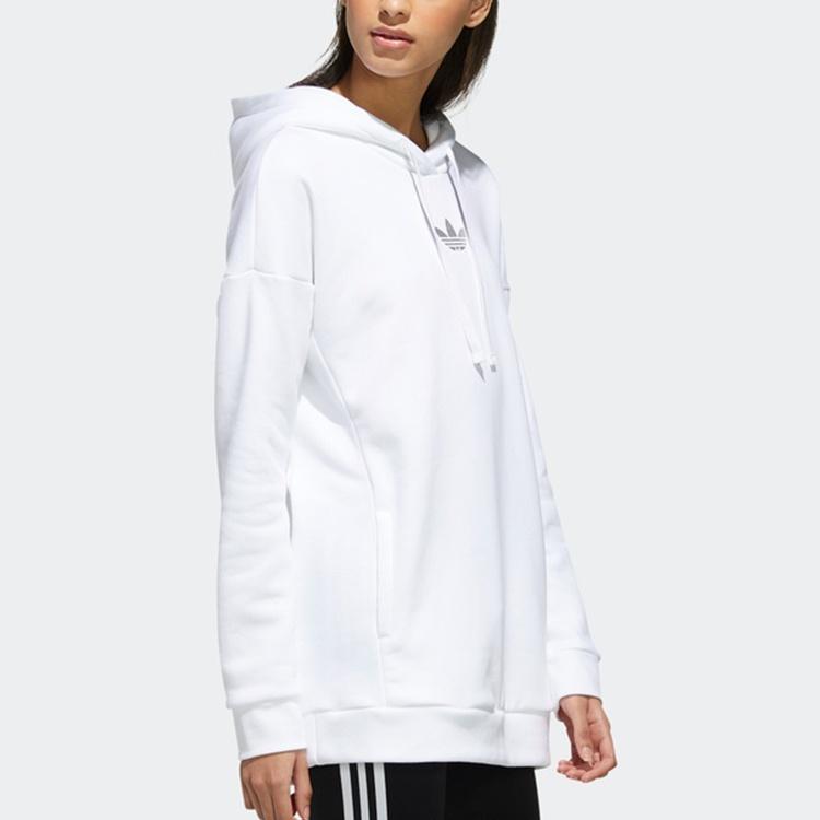(WMNS) adidas Trefoil Hoodie 'White Silver' Women's GH7775