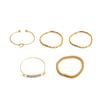 5 Pieces Minimalist Stackable Bracelet Set Knot Open Cuff Inlaid Rhinestone Beaded Chain Multi Layer Thin Bangles for Women Daily Matching Jewelry