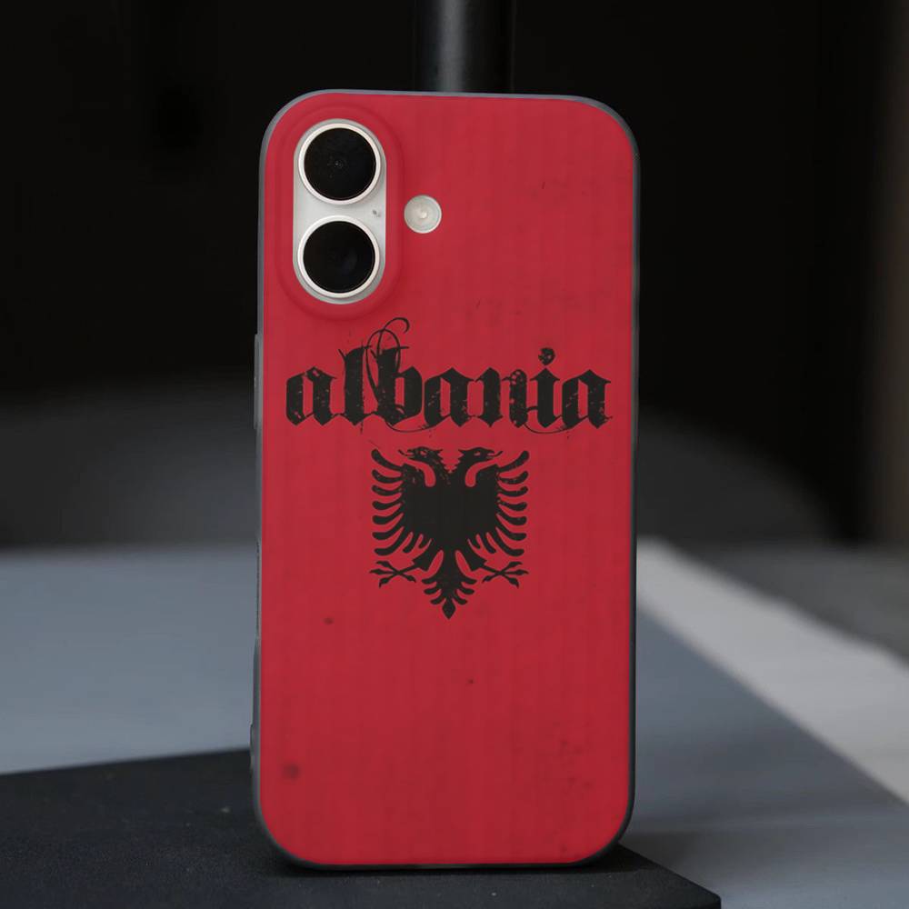 Albania Flag Eagle Logo Soft Corrugated Transparent Phone Case For IPhone 17 15 16 11 12 13 14 Pro Max Plus Pro