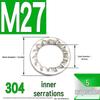 304 Stainless Steel External & Internal Tooth Lock Washer, Anti-Slip, Anti-Loosening, Size M6-M30