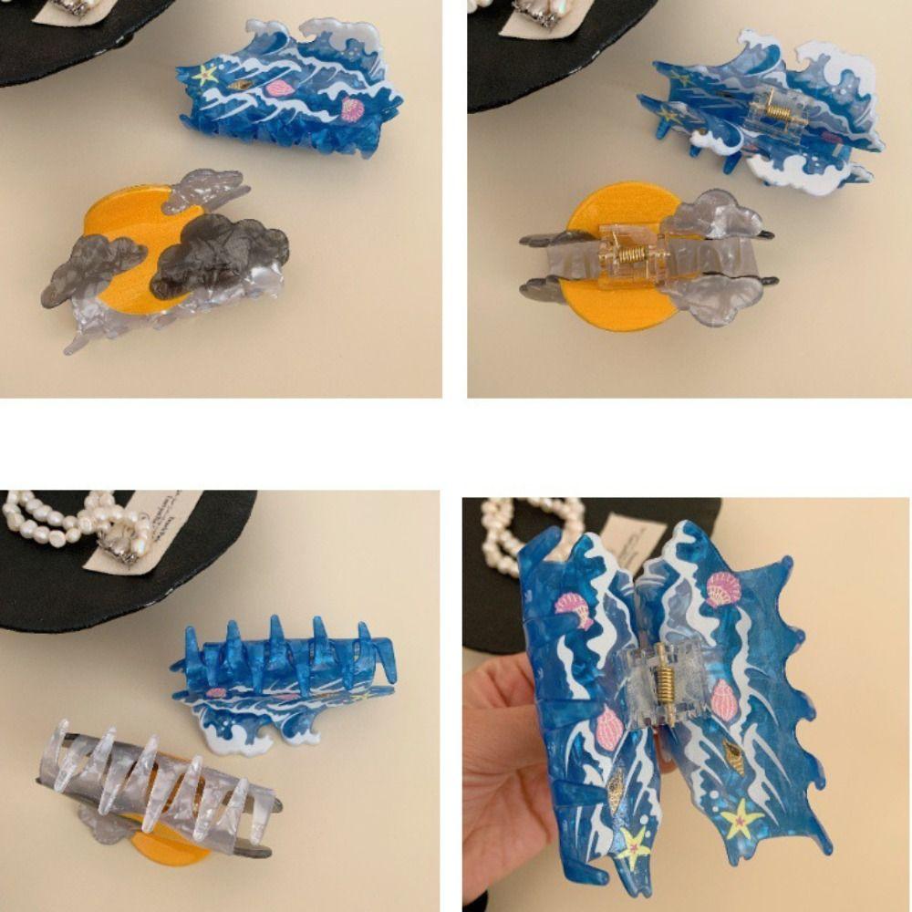 Funny Acrylic Koala Hair Claw Bear Sea Creature Animal Hair Clip Cartoon Hair Accessories Big Shark Clip Female