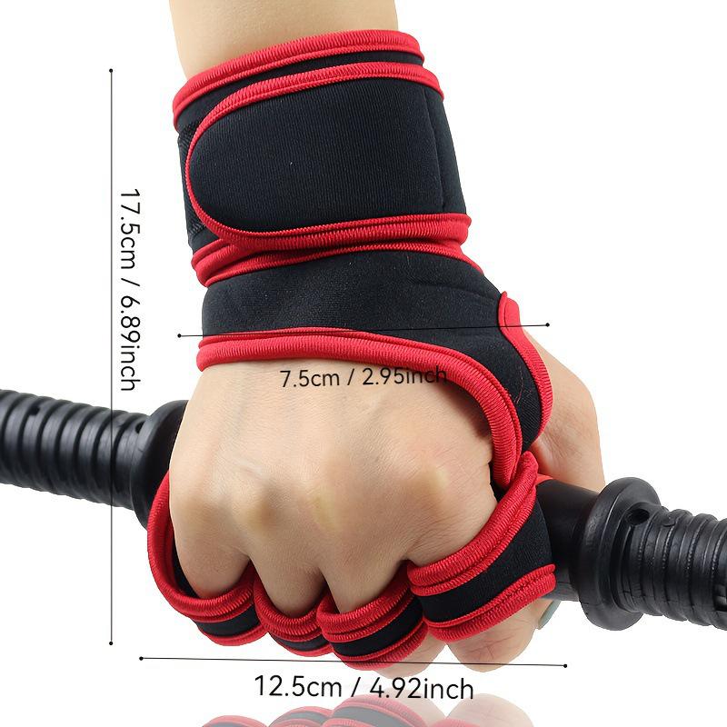 Unisex Half-Finger Fitness Gloves with Grip Straps for Pull-up, Dumbbell, Deadlift & Barbell Support