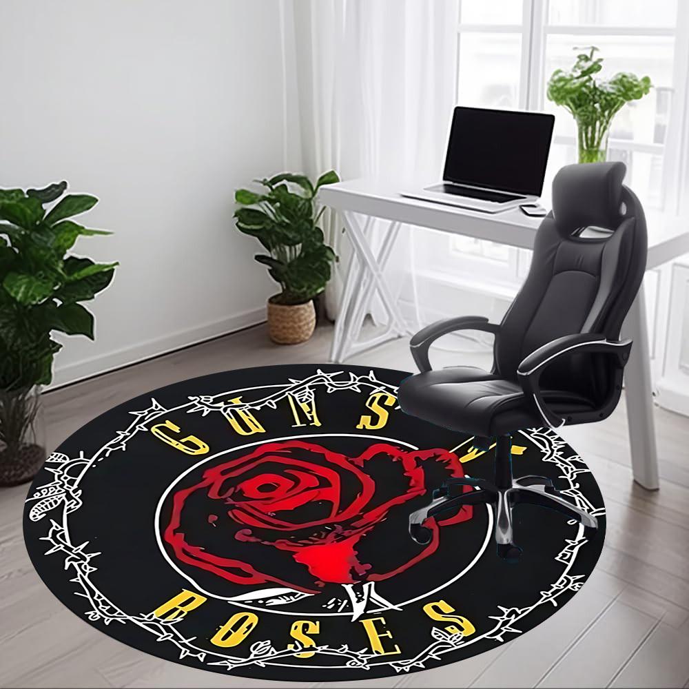 1pc Guns N' RosesChair Carpet for Office, Non-slip, Soft and Durable Office Rug for Interior Decoration, Perfect for Office yy250925133