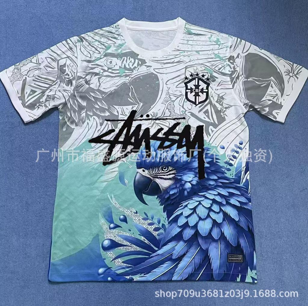 Retro Jersey Brazil Argentina Germany England Portugal Spain Signature Short Sleeved Football