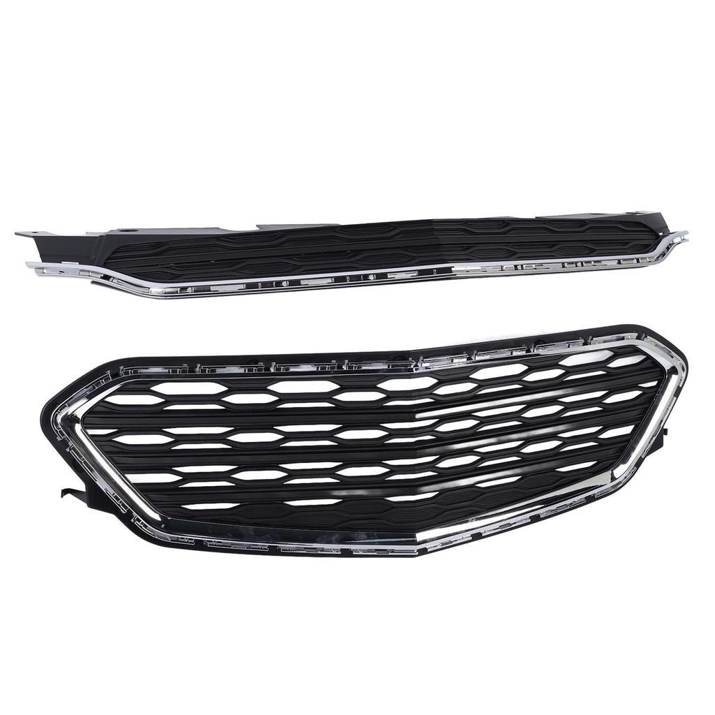 2 Pcs Front Upper Lower Grille 23370469 Bumper Radiator Mesh Grill Set Replacement for Chevy