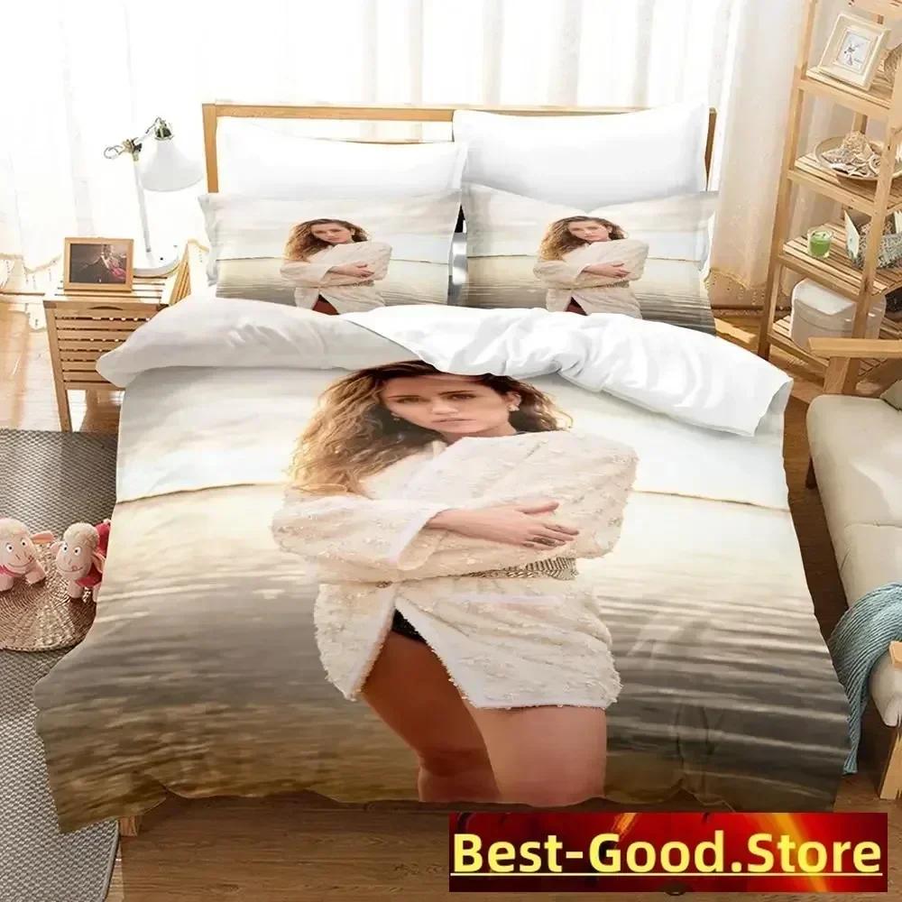 Sexy Miley Cyrus Bedding Set Single Twin Full Queen King Size Bed Set Aldult Kid Bedroom Duvetcover Sets Anime parure de lit Bed