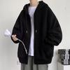 Men's Hong Kong Style Cardigan Hoodie - Loose Fit, Plus Size, Casual Spring/Autumn Jacket.