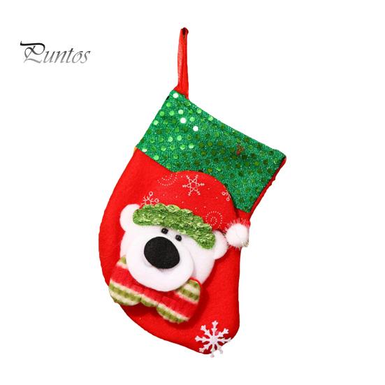 Christmas Stocking Cartoon Shape High Capacity Three Dimensional Wear Resistant Decorative Super Soft Merry Xmas Socks Gift Candy Bags