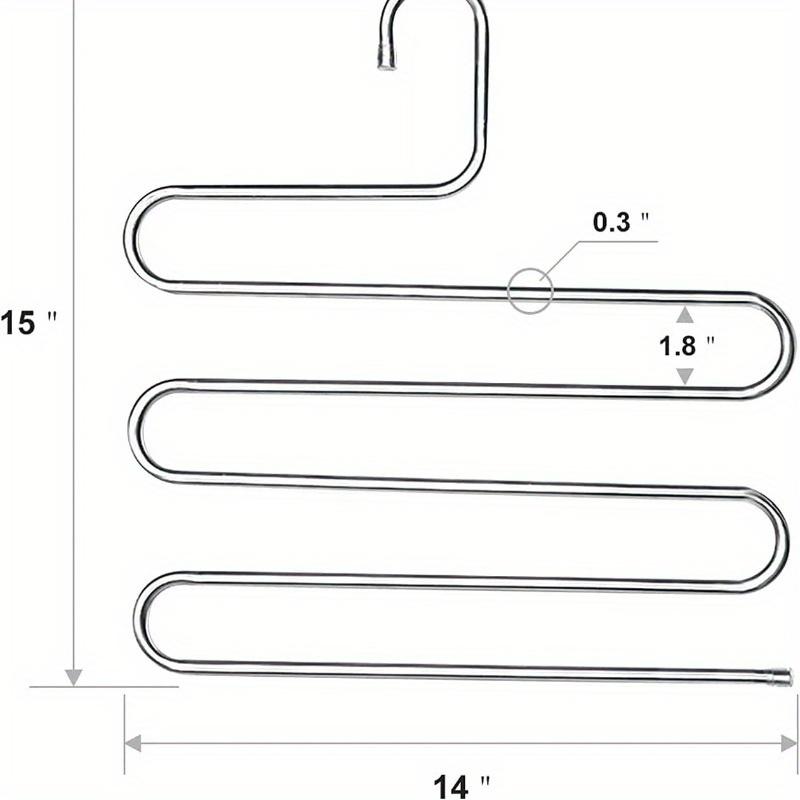 Вешалка S-типа из нержавеющей стали 1 шт/3 шт экономит место, 3 многоцелевые полки для хранения, можно повесить брюки, джинсы, шарфы, галстуки, одежду, 5 слоев 1PC