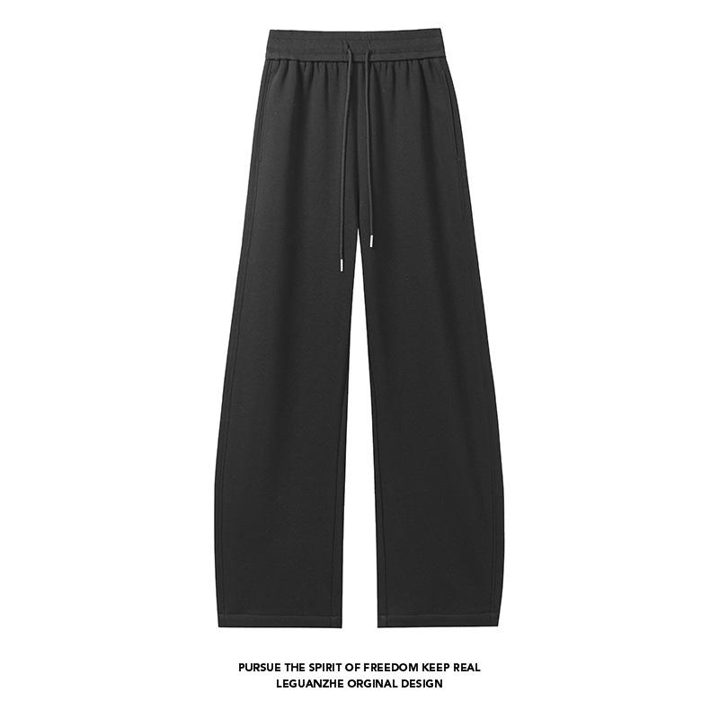 Men American Retro Lazy Style Loose Wide Leg Straight Casual Sweatpants