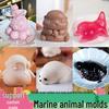 Siliconen mallen van voedingskwaliteit: Octopus, Pinguïn, Zeehond voor Pudding, Gelei, Mousse, Fruitpuree